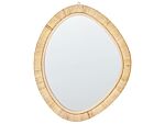 Wall Hanging Mirror Natural Home Décor Irregular Shape Rattan Frame 50 X 60 Cm Boho Design Living Room Furniture Bedroom Beliani