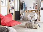 Large Bean Bag Red Lounger Zip Giant Beanbag Beliani