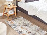 Area Rug Grey 80 X 150 Cm Oriental Distressed Living Room Bedroom Beliani