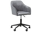 Office Swivel Chair Grey Velvet Height Adjustable Beliani