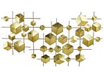 Wall Decor Gold Iron Metal Sculpture Geometric Wall Art Cubes Glam Modern Accessory Beliani