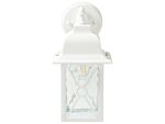 Outdoor Wall Light Lamp White Sconce Lantern Lamp Metal Iron Aluminium Glass Matte Traditional Design Patio Garden Beliani