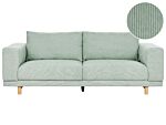 Sofa Mint Green Jumbo Cord Upholstered 3-seater Modern Minimalistic Corduroy Style Living Room Wide Armrests Cushioned Backrest Beliani