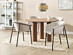 Set Of 2 Dining Chairs Beige Fabric Upholster Contemporary Modern Design Dining Room Seating Beliani