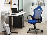 Office Chair Blue Mesh Fabric Swivel Tilt Mechanism Adjustable Seat Height Ergonomic Backrest Beliani