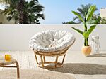 Chair Natural Rattan Light Beige Cotton Cushions Medium Resistance Indoor Outdoor Boho Style Garden Patio Balcony Beliani