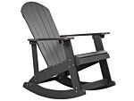 Garden Rocking Chair Dark Grey Plastic Wood Slatted Design Traditional Style Outdoor Indoor Beliani