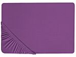 Fitted Sheet Purple Cotton 90 X 200 Cm Elastic Edging Solid Pattern Classic Style For Bedroom Beliani