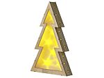 Decorative Figurine Light Poplar Wood Led Lights Home Decor Christmas Tree Scandinavian Design Beliani