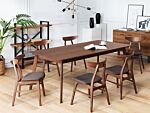 Dining Table Dark Wood 200 X 100 Cm Wooden Legs Rectangular Minimalistic Scandinavian Kitchen Beliani