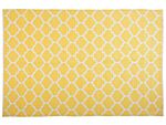 Area Rug Yellow Fabric 160 X 230 Cm Reversible Outdoor Indoor Moroccan Beliani