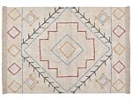 Cotton Rug Multicolour Geometric Pattern 140 X 200 Cm Low Pile Boho Vintage Beliani