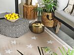 Outdoor Rug Mat Beige Synthetic 120 X 180 Cm Star Pattern Eco Friendly Modern Beliani