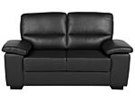 Sofa Black 2 Seater Faux Leather Living Room Beliani