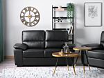 Sofa Black 2 Seater Faux Leather Living Room Beliani