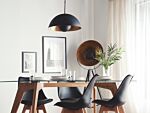 Ceiling Lamp Black Metal 158 Cm Pendant Dome Two Tone Shade Chain Industrial Beliani