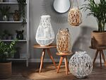 Lantern Light Willow Wood And Glass 30 Cm Indoor Outdoor Scandinavian Beliani