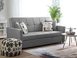 Sofa Bed Grey Sleeping Function Modern Upholstered Beliani