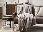 Blanket Grey Polyester Fabric 150 X 200 Cm Living Room Throw Fluffy Decoration Modern Design Beliani