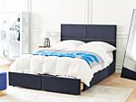 Bed Frame Black Velvet Eu Double Size 4ft6 With Storage And Drawers Glamour Modern Style Beliani