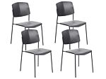 Set Of 2 Dining Chairs Black Plastic Contemporary Modern Design Dining Room Seating Beliani