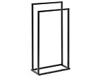 Towel Stand Matt Black Steel 2 Rails Bathroom Accessories Standing Towel Storage Rack Modern Design Beliani