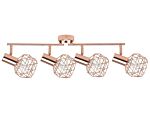 Ceiling Lamp Copper Metal 4 Light Cage Shades Adjustable Arms Modern Beliani