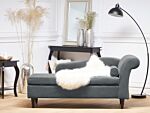 Chaise Lounge Light Grey Velvet Upholstery With Storage Right Hand With Bolster Beliani