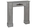 Fireplace Mantel Grey Paulownia 97 X 23 X 99 Cm Fireplace Surround Ornated Milled Classic Traditional Living Room Beliani