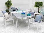 Set Of 2 Garden Chairs Grey And White Aluminium Frame Weather Resistant Beliani