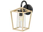 Outdoor Wall Light Lamp Gold Sconce Metal Iron Glass Matte Modern Design Patio Garden Beliani