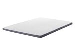 Mattress Topper White With Grey Fabric Eu Double Size 140 X 200 Cm 6 Cm Depth Beliani