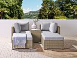 Outdoor Cushion Cover Set Grey Fabric Sofa Seat Back Side Pillow Cases With Zip Fastener Uv Resistance Beliani