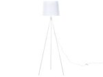 Floor Lamp White Metal 149 Cm Tripod Polycotton Drum Shade Modern Design Beliani