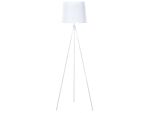 Floor Lamp White Metal 149 Cm Tripod Polycotton Drum Shade Modern Design Beliani