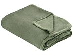 Blanket Green Polyester 150 X 200 Cm Soft Pile Bed Throw Cover Home Accessory Modern Design Beliani