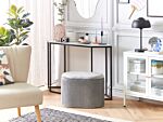 Pouffe Light Grey Velvet Glamour Storage Footstool Living Room Bedroom Beliani