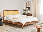 Bed Light Rubber Wood Eu Super King Size 6ft With Headboard Slatted Base Minimalistic Rustic Style Beliani