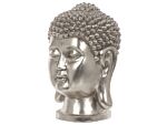 Decorative Figurine Silver Ceramic Buddha Head Statuette Ornament Glamour Style Decor Accessories Beliani