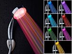 Led Shower Head Silver Changing Multicolour Light Round Beliani