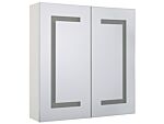 Bathroom Mirror Cabinet With Led White 60 X 60 Cm Modern Beliani