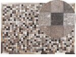 Cowhide Area Rug Multicolour Patchwork 160 X 230 Cm Geometric Pattern Modern Beliani