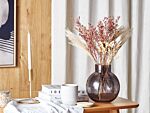 Dried Flower Bouqet Pink Natural Dried Flowers 50 Cm Wrapped In Brown Paper Natural Table Decoration Beliani