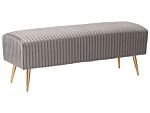 Bench Grey Velvet Upholstered Gold Metal Legs 118 X 40 Cm Glamour Living Room Bedroom Hallway Beliani