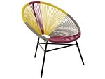 Garden Chair Multicolour Pe Rattan Papasan Modern Beliani