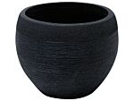 Plant Pot Black 38x38x30 Cm Fibre Clay Round Weather Resistant Beliani