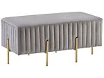 Bench Grey Velvet Upholstered Gold Metal Legs 93 Cm Glamour Living Room Bedroom Hallway Beliani