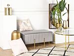 Bench Grey Velvet Upholstered Gold Metal Legs 93 Cm Glamour Living Room Bedroom Hallway Beliani