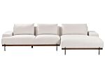 Left Hand Corner Fabric Sofa Beige Fabric Metal Legs 3 Seater Minimalistic Style Beliani