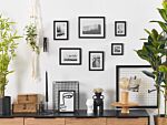 Set Of 6 Framed Photos Black Various Sizes Modern Passpartout Wall Decor Gallery Hooks Beliani